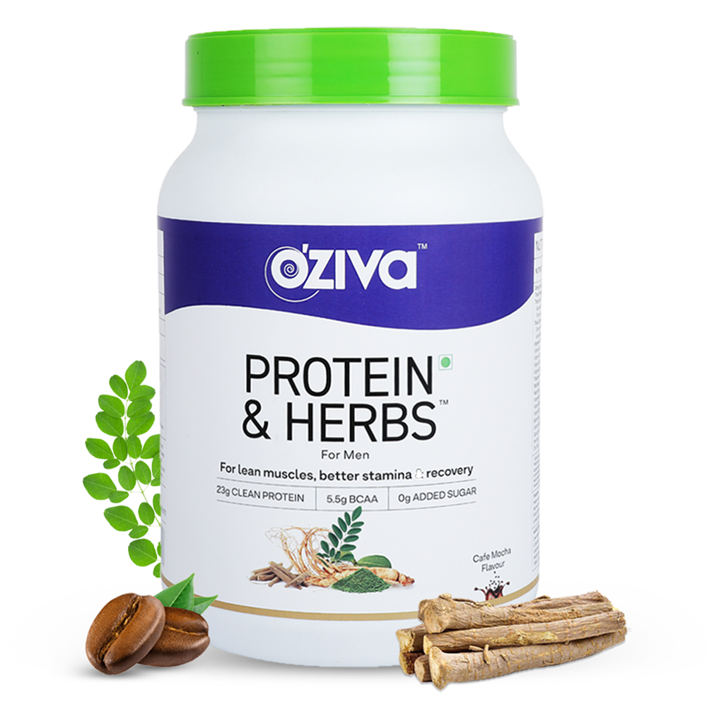 OZiva Protein & Herbs for Men Café Mocha 31 serving
