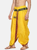Thumbnail for Sethukrishna Men Yellow & Red Readymade Dhoti - Distacart