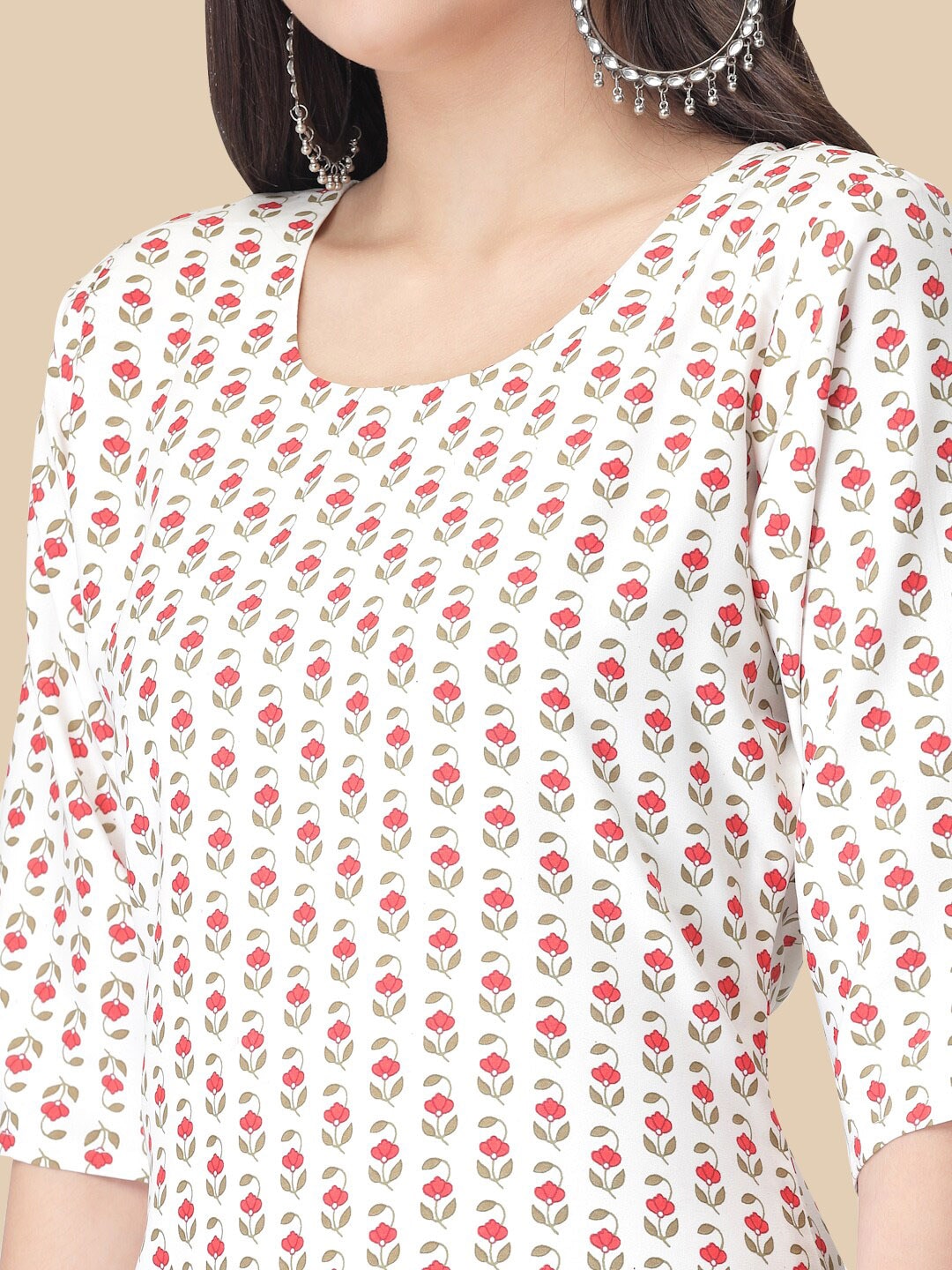 Kalini Floral Printed Round Neck Kurta with Trousers - Distacart
