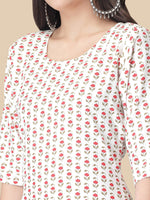 Thumbnail for Kalini Floral Printed Round Neck Kurta with Trousers - Distacart
