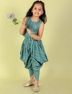 Thumbnail for Lil Drama Girls Top With Dhoti Set - Sea Green - Distacart