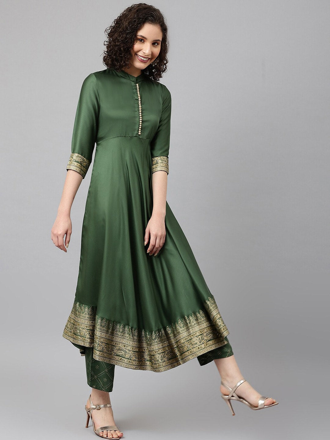 Khushal K Printed Kurta with Palazzos & With Dupatta - Distacart