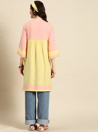 Thumbnail for Sangria Colourblocked A-Line Kurta - Distacart