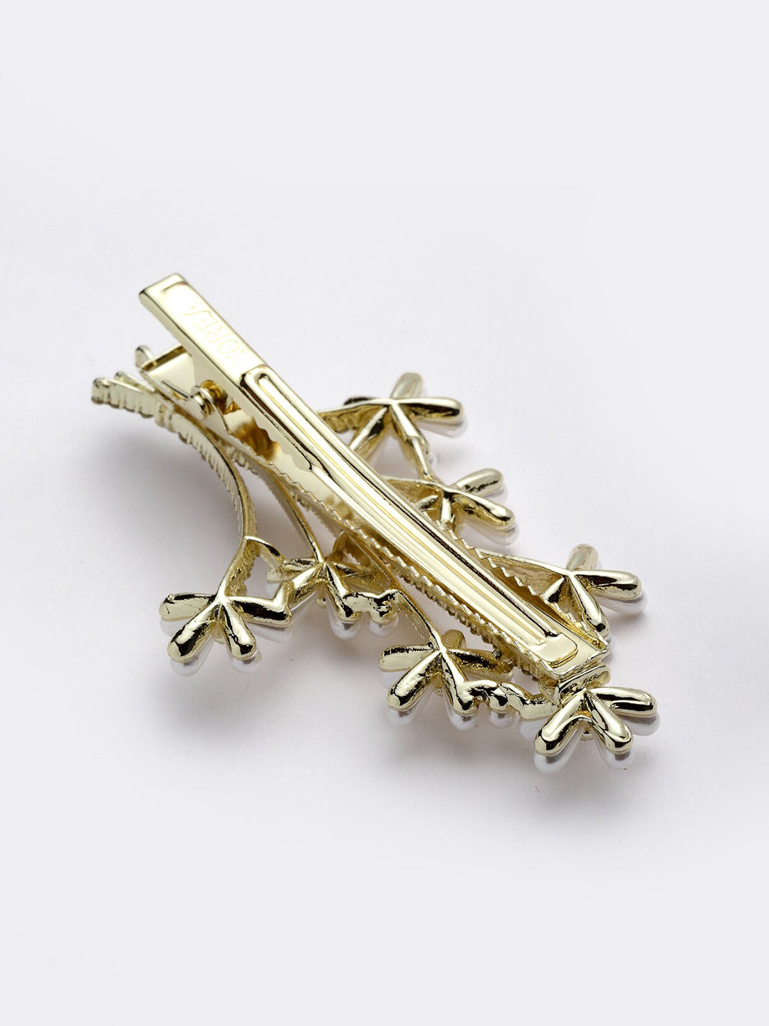 Panash Women Gold-Toned Embellished Alligator Hair Clip - Distacart