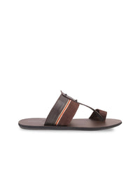 Thumbnail for Mochi Men Brown Ethnic Leather Comfort Sandals - Distacart