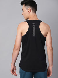 Thumbnail for HRX by Hrithik Roshan Men Black Printed Detail Training Tank - Distacart