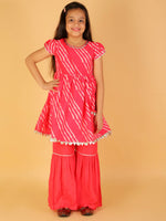 Thumbnail for Lil Drama Girls Kurta With Sharara Set - Pink - Distacart