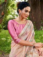 Thumbnail for Tikhi Imli Peach Tie and Dye Gotta Patti Organza Saree - Distacart