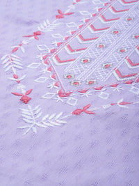Thumbnail for Sangria Women Lavender Yoke Design Kurta - Distacart
