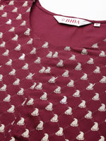 Thumbnail for Biba Paisley Printed Pleated Design A-line Kurta with Trousers - Distacart