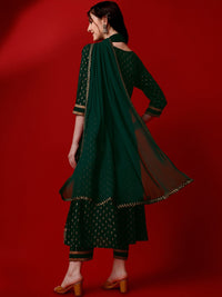 Thumbnail for Kalini Floral Printed Regular Kurta With Trousers & Dupatta - Distacart