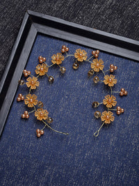 Thumbnail for Panash Women Gold-Toned & Yellow Beaded Tiara - Distacart