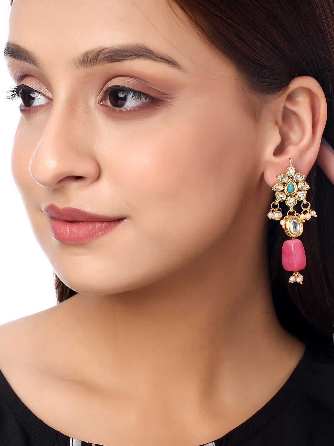 Shoshaa Gold Contemporary Drop Earrings - Distacart