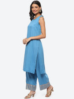 Thumbnail for Biba Kurta With Palazzos & Printed Jacket - Distacart