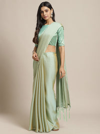 Thumbnail for Saree Mall Women Olive Solid Saree - Distacart
