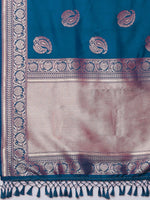 Thumbnail for Mitera Ethnic Motifs Woven Design Zari Silk Blend Banarasi Saree - Distacart