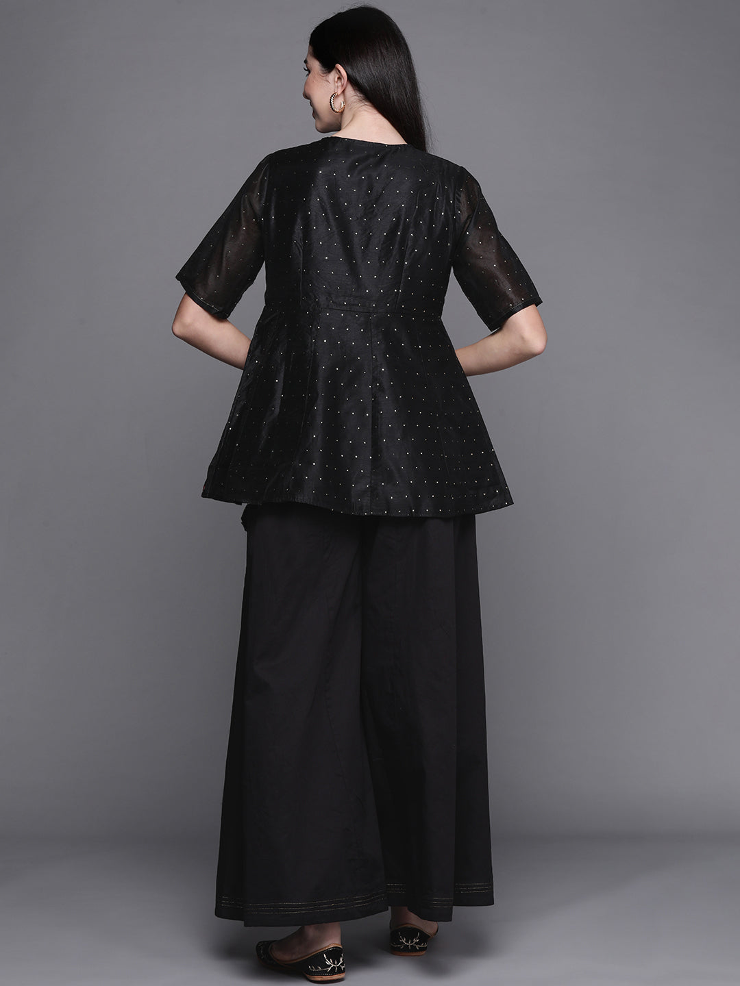 Biba Women Black Embellished Kurti with Palazzos - Distacart