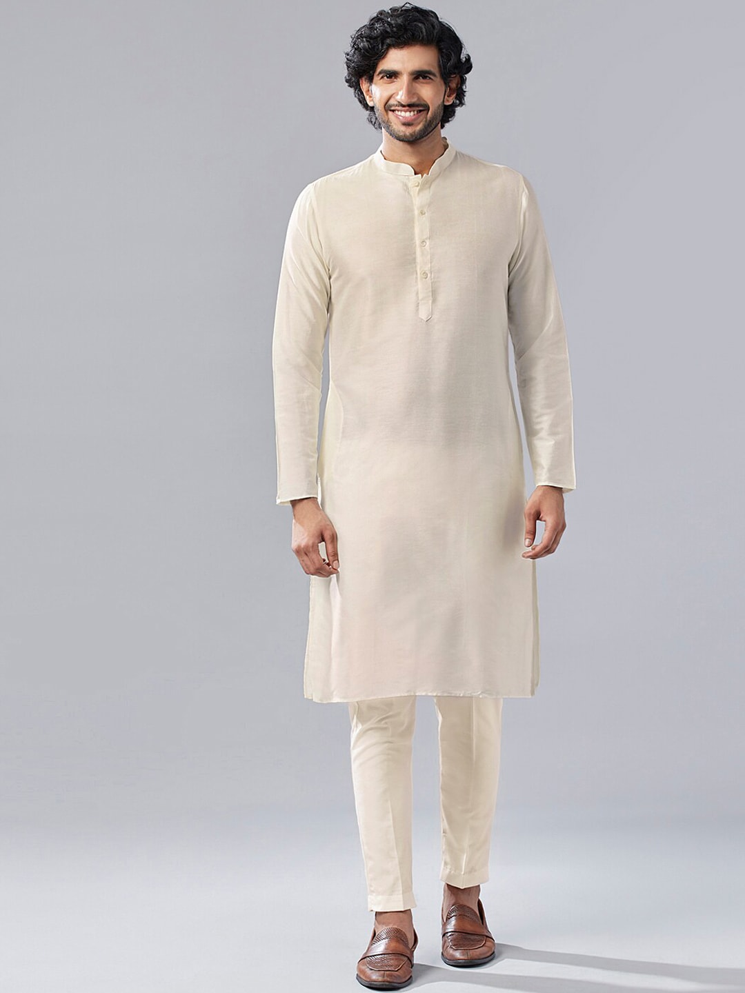 KISAH Mandarin Collar Kurta & Sherwani With Churidar - Distacart