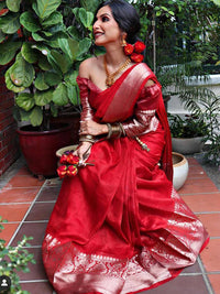 Thumbnail for Kalini Woven Design Zari Banarasi Saree - Distacart