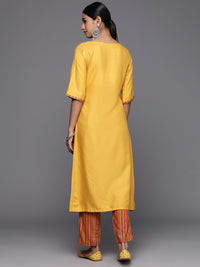 Thumbnail for Biba Women Ethnic Motifs Embroidered Regular Mirror Work Kurta Set - Distacart
