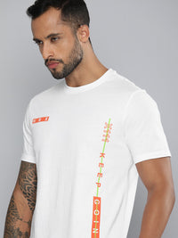 Thumbnail for HRX by Hrithik Roshan Men White Typography Print Detail Pure Cotton T-shirt - Distacart