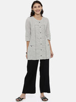 Thumbnail for Souchii Black Solid Flared Palazzos - Distacart