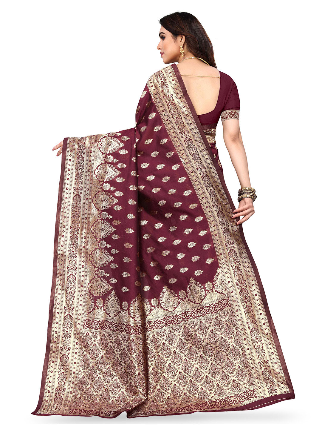 Kalini Floral Woven Design Zari Kanjeevaram Saree - Distacart