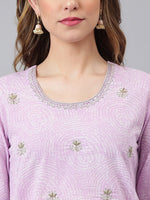 Thumbnail for Khushal K Women Purple Panelled Kurta with Trousers & With Dupatta - Distacart