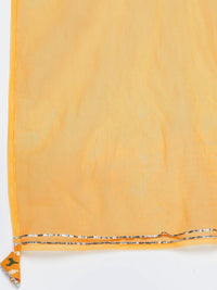 Thumbnail for HERE&NOW Women Mustard Yellow Ethnic Motifs Printed Kurta with Trousers & With Dupatta - Distacart