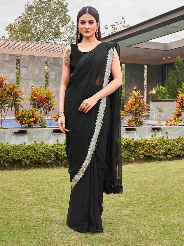 Tikhi Imli Black Beads and Stones Saree - Distacart