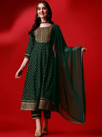 Thumbnail for Kalini Floral Printed Regular Kurta With Trousers & Dupatta - Distacart