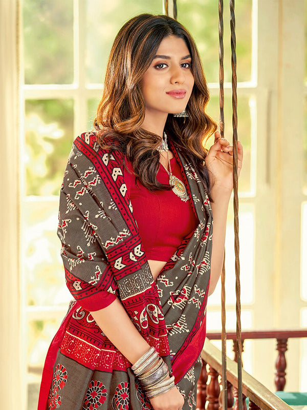 Kalini Ethnic Motifs Printed Dabu Saree - Distacart