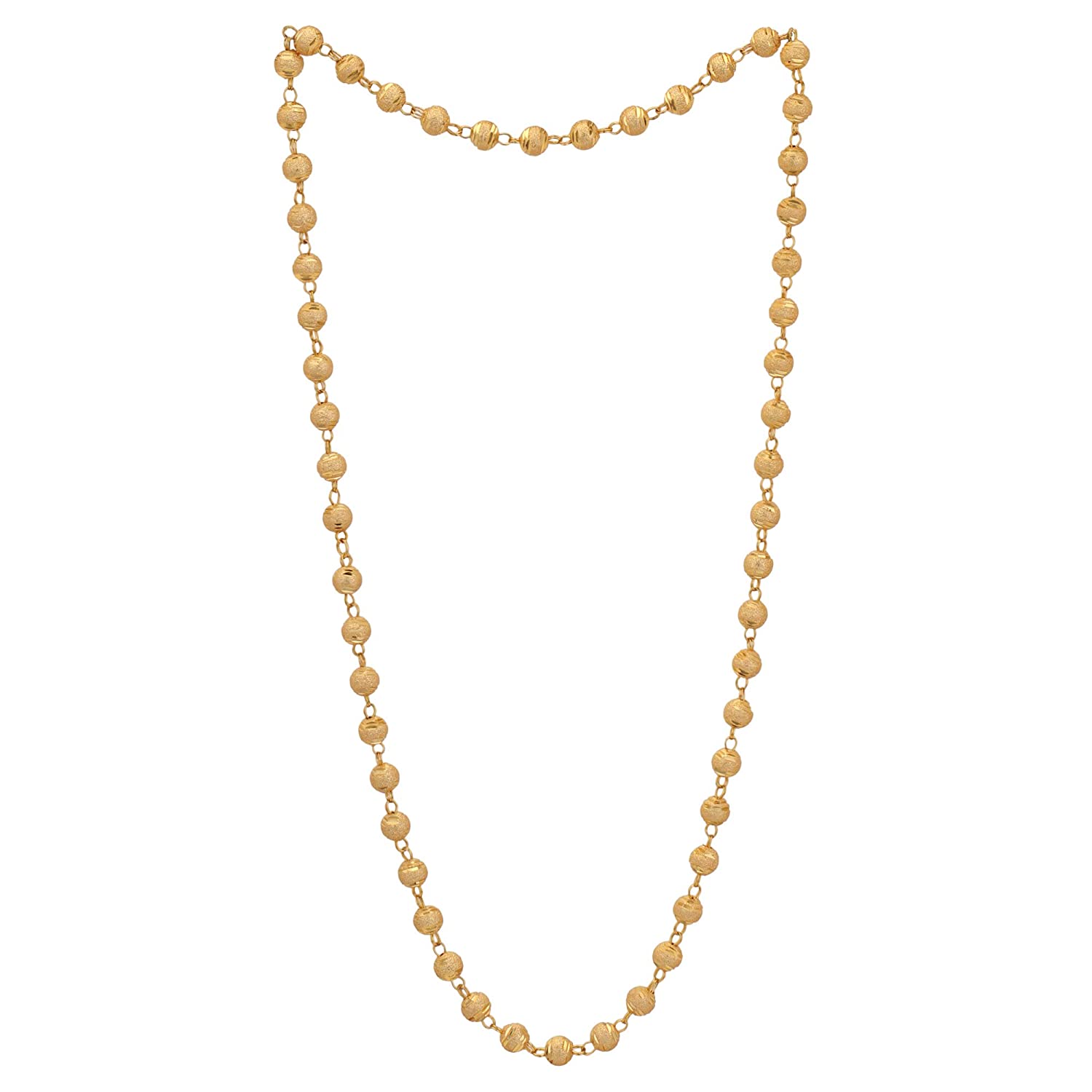 Gold-Plated Alloy Brass Beaded Matarmala Chain - The Pari - Distacart