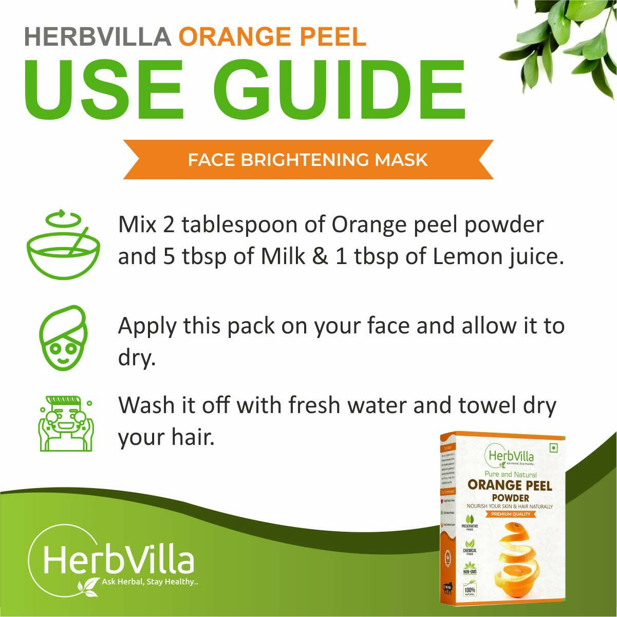 Herbvilla Orange Peel Powder - Distacart