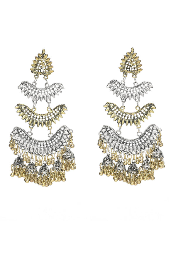 Mominos Fashion Johar Kamal Beautiful Silver & Gold Earrings - Distacart
