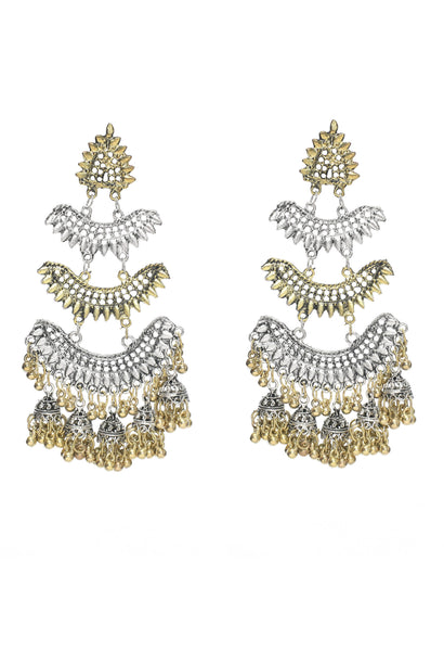 Mominos Fashion Johar Kamal Beautiful Silver & Gold Earrings - Distacart
