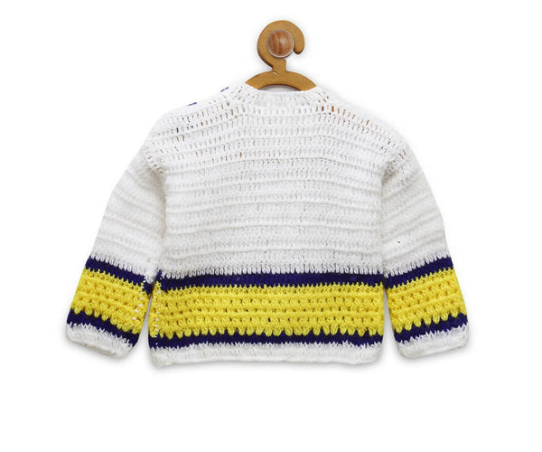 Chutput Kids White Coloured Solid Pullover For Baby Boys with ROCK Detail - Distacart