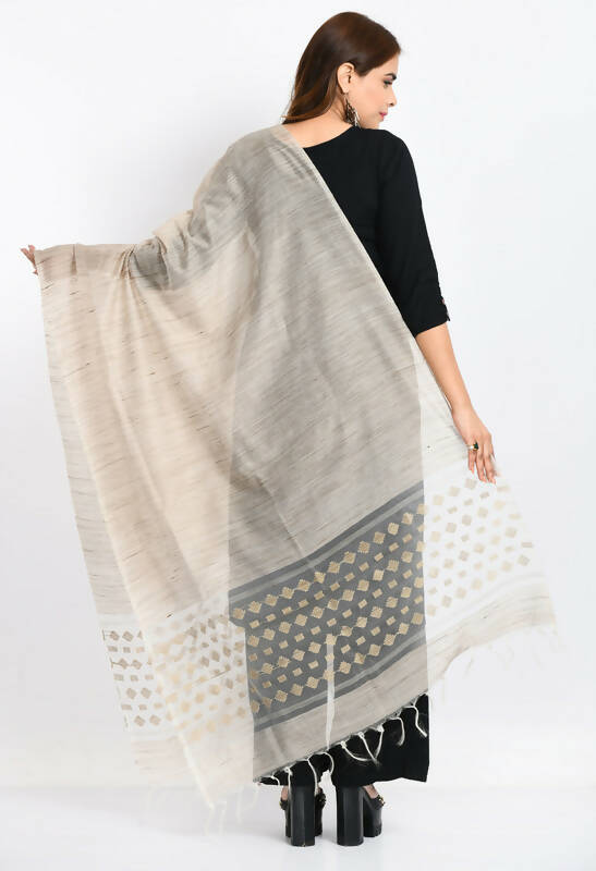 Mominos Fashion Moeza Women's Banarsi Cotton Woven Design Beige Dupatta - Distacart