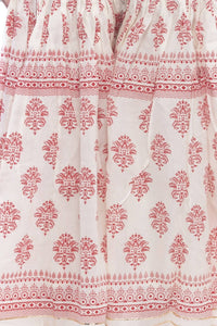 Thumbnail for Mominos Fashion Cotton Block Print With Lace Work Off White Red Color Prints Palazzo - Distacart