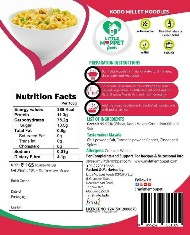 Little Moppet Foods Kodo Millet Noodles - Distacart