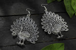 Thumbnail for Mominos Fashion Johar Kamal Oxidised Peacock Design Earrings - Distacart