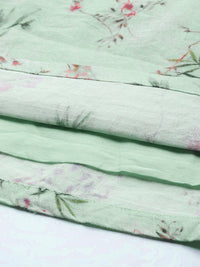 Thumbnail for Biba Women Green & Pink Floral Printed Kurta - Distacart