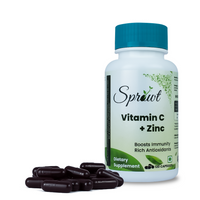Thumbnail for Sprowt Plant Based Vitamin C + Zinc Capsules - Distacart