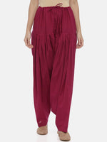 Thumbnail for Souchii Maroon Solid Regular-Fit High-Rise Patiala - Distacart