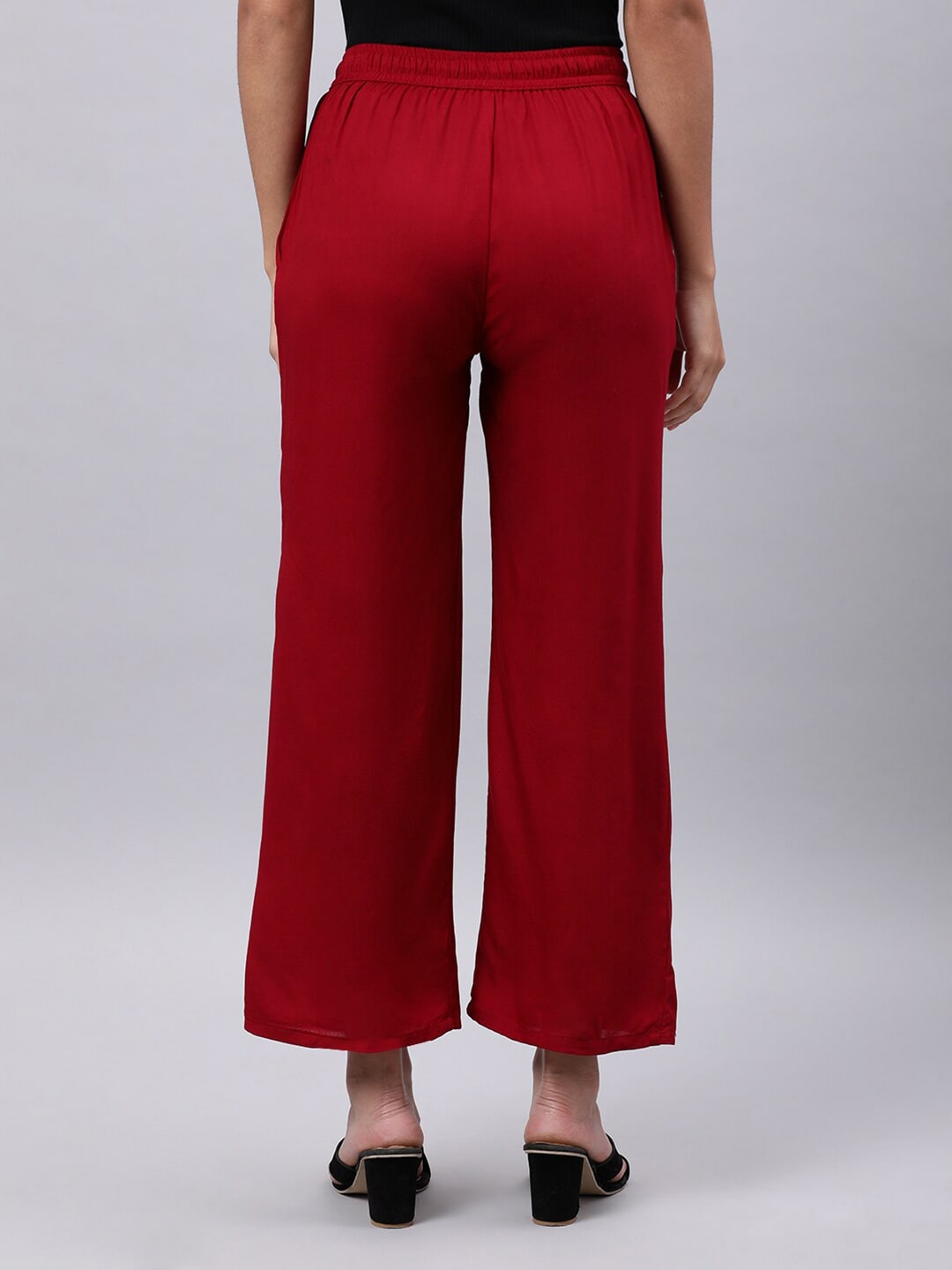 Souchii Maroon Liva Ethnic Palazzos - Distacart