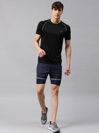 Thumbnail for HRX by Hrithik Roshan Men Black Raglan Sleeved T-shirt - Distacart