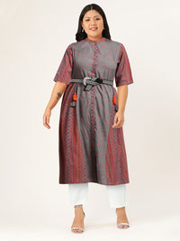 Thumbnail for Sangria Ethnic Motifs Print Kurta - Distacart