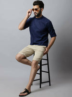 Thumbnail for Even Apparels Navy blue Color Viscose Pure Cotton Men's Kurta With Side Placket (SLD1190) - Distacart