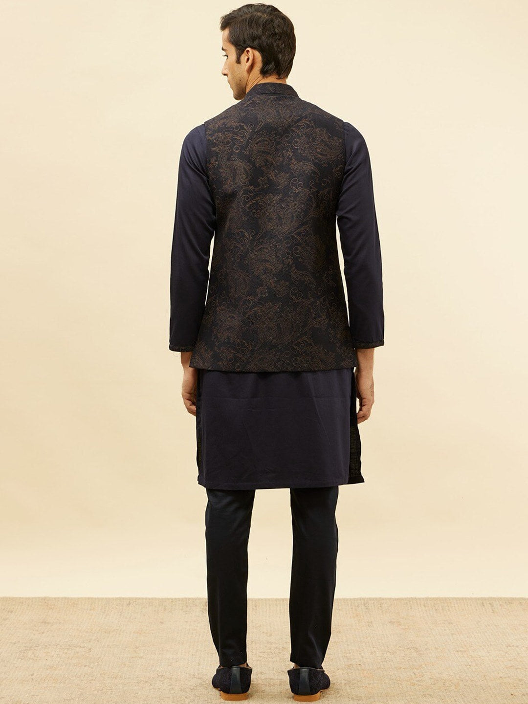 Manyavar Brocade Regular Kurta and Pyjamas With Nehru Jacket - Distacart