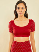 Thumbnail for Soch Red Embellished Beads and Stones Saree - Distacart